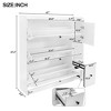 MAYEERTY Versatile Tipping Bucket Shoe Cabinet, 3 Flip Drawers Pull-down Seat Entryway Organizer, White - 4 of 4