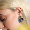 SOHI Women's Ocean Blue:Olive Green The Medium Lilypad Stud Earrings - 4 of 4