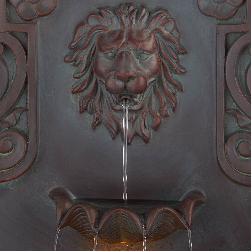 John Timberland Lion Head Rustic 2 Tier Outdoor Wall Water Fountain with LED Light 31 1/2" for Yard Garden Patio Home Deck Porch Exterior Balcony, 4 of 11