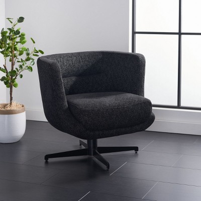 Wexler Soft Black Swivel Tub Accent Chair