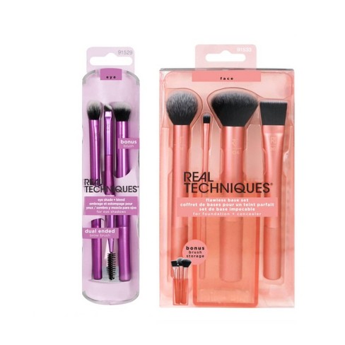 Real Techniques Eye Shade & Blend Makeup Brush Trio, For Layering