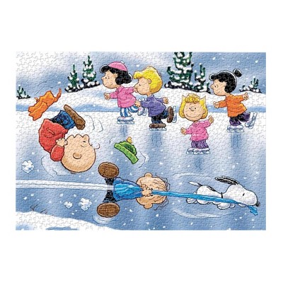 Cra-Z-Art RoseArt Peanuts Christmas Ice Skating At The Pond 100 Piece  Jigsaw Puzzle