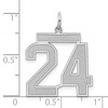Black Bow Jewelry Sterling Silver, Jersey Collection, Large Number 24 Pendant - 4 of 4