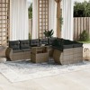 vidaXL 10 Piece Patio Sofa Set with Cushions - Gray Poly Rattan - 2 of 4
