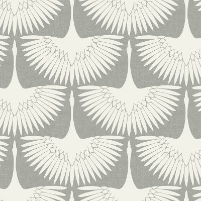 Feather Flock Self-Adhesive Removable Wallpaper By Genevieve Gorder White