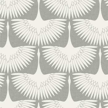 Feather Flock Self-Adhesive Removable Wallpaper By Genevieve Gorder White