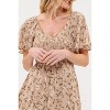 August Sky Women's Short Flounce Sleeves Floral Smocked Midi Dress - 4 of 4