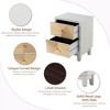 COZAYH 2-Drawer Farmhouse Bedroom Nightstand w/ Rustic Wood Ring Pattern, White - 2 of 4