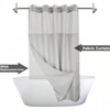 No Hook Slub Textured Shower Curtain with PEVA Liner, 71x74, Gray, Hotel Style, Machine Washable - 2 of 4