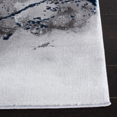 Sapphire Swirl 6'7" Square Synthetic Easy-Care Area Rug