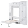 TIRAMISUBEST Twin/Full Size Murphy Bed with Lockers and Wardrobes, Solid Wood Foldable Murphy Cabinet Bed with 5 Drawers and Storage Cabinets - 4 of 4