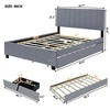 Queen size Upholstered Platform bed with a Hydraulic Storage System - Beige - 2 of 4