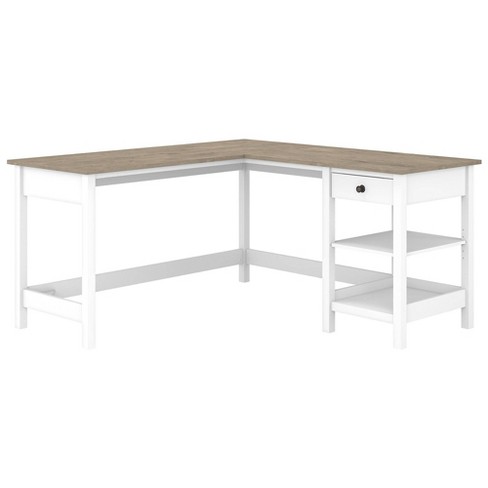 Grey and deals white corner desk