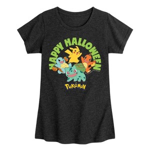 Girls' - Pokémon - Happy Halloween Fitted Short Sleeve Graphic T-Shirt - 1 of 4
