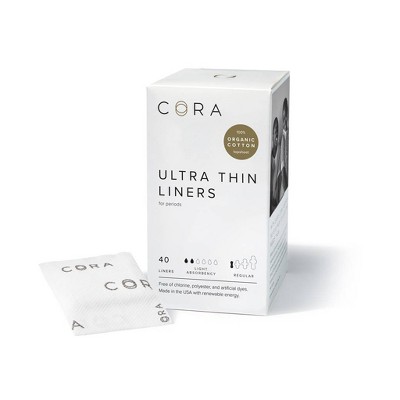 Cora Organic Cotton Topsheet Pads, Unscented, Regular Absorbency (16 Count)  