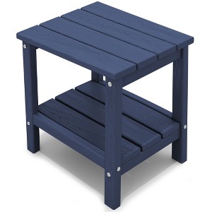 Hyleory Double-Tier Patio Adirondack Side Table, Outdoor HDPE Square End Table - 1 of 4