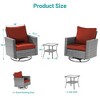 Sonkuki 3-Piece Patio Chair Set Swivel Rocking Chair Set Side Table Suiting Backyard, Poolside and Patio - 3 of 4