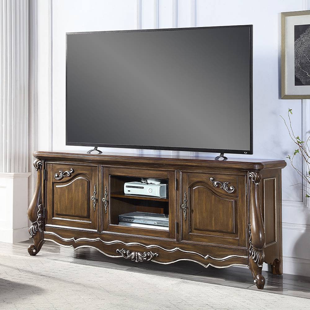 Photos - Display Cabinet / Bookcase 75" Latisha Tv Stand and Console Antique Oak Finish - Acme Furniture