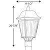 Progress Lighting Kiawah 3-Light Outdoor Post Lantern in Black with Seeded Glass Panels - 2 of 4