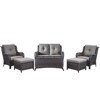 Gymojoy 6 Piece Outdoor Wicker Loveseat Sofa with Patio Chairs with Coffee Table and Ottoman Sets - 2 of 4