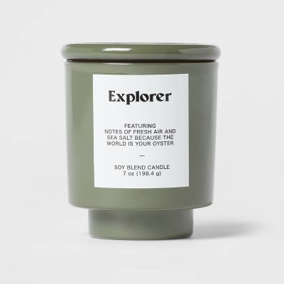 Forest Exterior Painted Glass w/ Glass Lid Fresh Air and Sea Salt "Explorer" 7oz - Room Essentials™