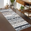 2 x 6 ft Polyester Grey Rectangular Laundry Bathroom Kitchen Geometric Modern Farmhouse Runner Rug - 3 of 4