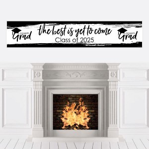 Big Dot of Happiness Black and White 2025 Graduation Party Decorations Party Banner - 1 of 4