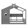 Whisen Twin Size Floor House Bed & Kids Montessori Bed, Playhouse Bed with Storage Shelf, Roof Design - 4 of 4