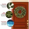 30 Inch Pre - Lit Crestwood Spruce Artificial Wreath with Glitter Pinecones Red Berries 70 Lights 200 Tips Green Decoration - 4 of 4