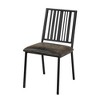 Royal Hampton 24 Inch Side Dining Chair Set of 2, Slatted Back, Faux Leather, Black - 2 of 4