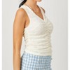 Women's Floral Ruched Tank Top - mystree - 4 of 4