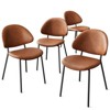Okak Modern Armless Minimalist-Design Home Dining Chairs for Kitchen Dining Room,Boucle/PU Upholstered Seating Dining Chair Set of 4 - 2 of 4