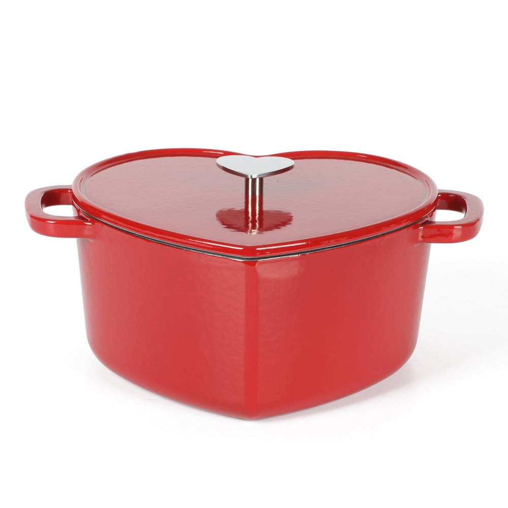 Martha Stewart 4qt Heart Shaped Dutch Oven Red