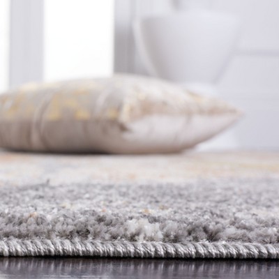 Gray Abstract Hand-Knotted Synthetic 8' x 10' Rug