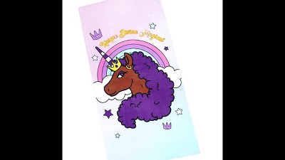 Afro Unicorn Standard Beach Towel Target