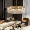 Ludomide Gold 8-Light Round Drum Chandelier, Dia 33.5", Glass Pendant Lighting for Living Room, Dining Room, Bedroom, Hotel Foyer - 4 of 4