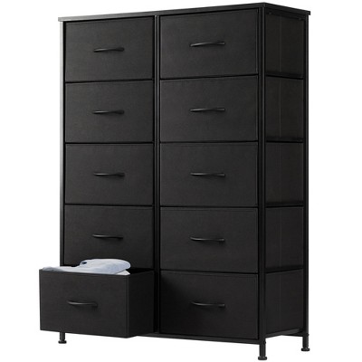 AZL1 Life Concept Utility Storage Drawers Stylish and Functional Storage, 10 Drawer Dresser for Nursery, Closet, Entryway, Black, 31.5"*11.8"*45.6"