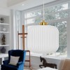 7.25" Nellie Retro Globe Shade Pendant Light White - River of Goods: Brushed Gold-Finish, Adjustable Height, UL Listed - 3 of 4
