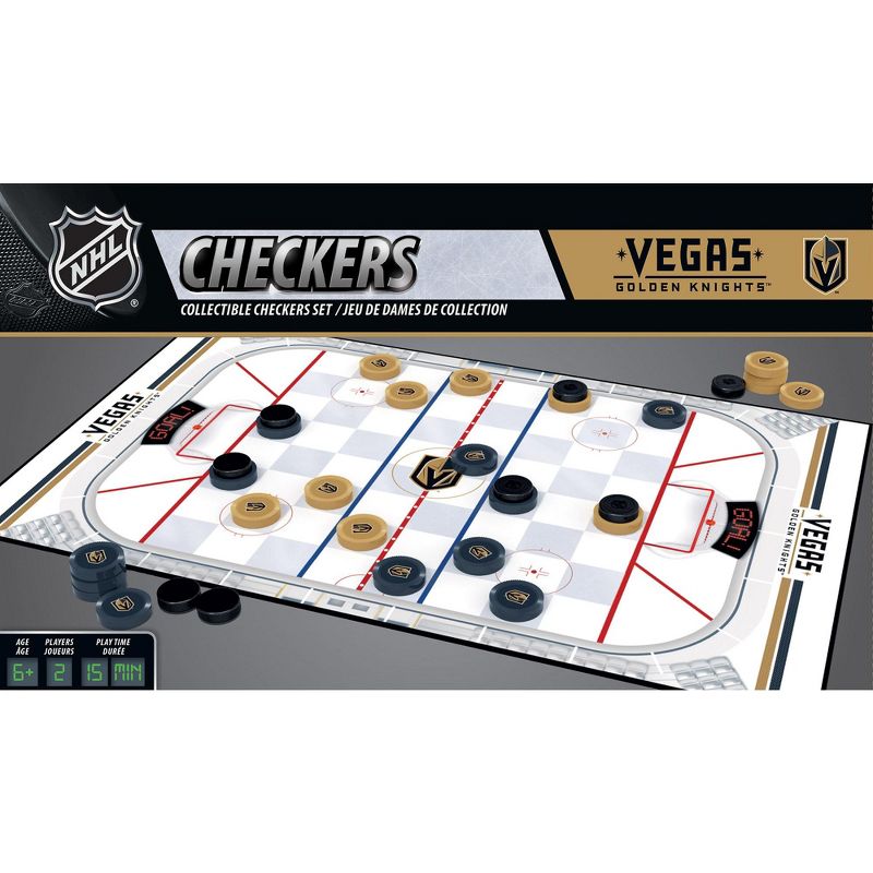 MasterPieces Officially licensed NHL Las Vegas Golden Knights Checkers Board Game for Families and Kids ages 6 and Up, 1 of 7