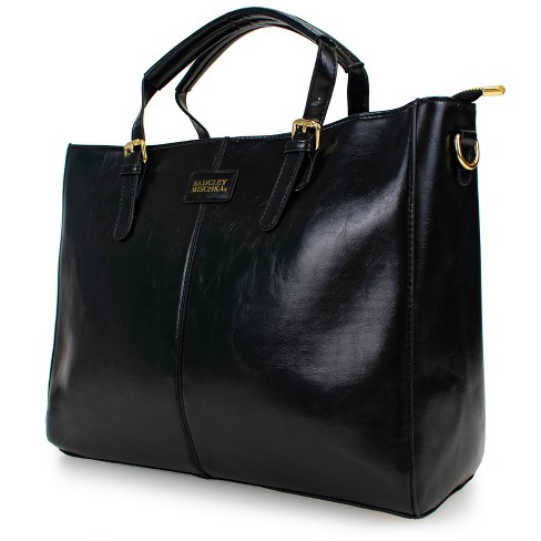 Target black best sale leather tote