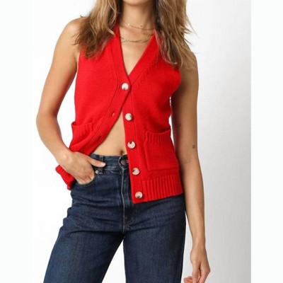 Women's Meredith Sweater Vest - OLIVACEOUS