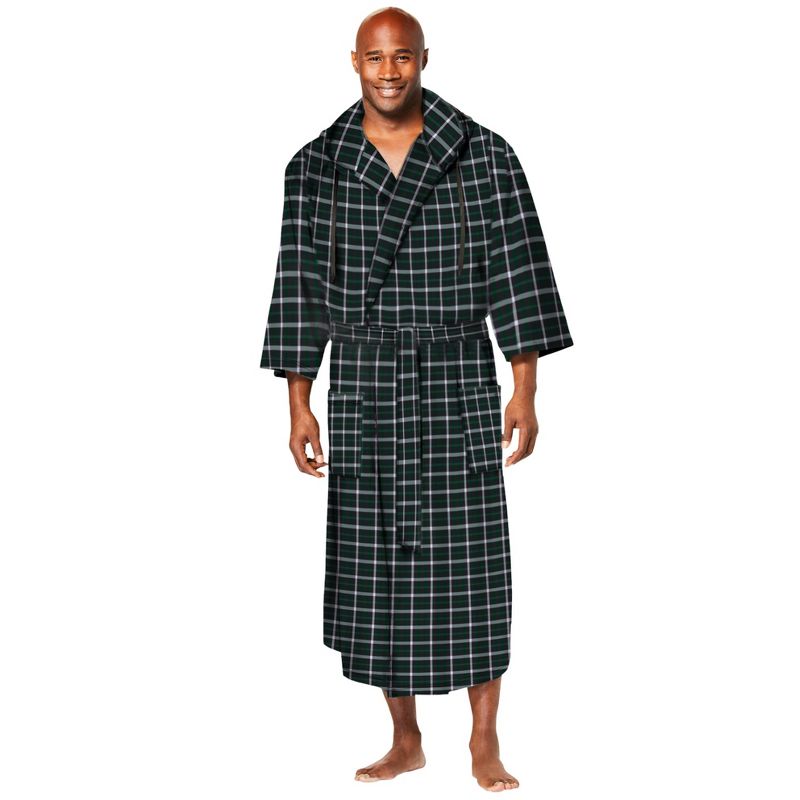 KingSize Men's Big & Tall Hooded Microfleece Maxi Robe with Front Pockets, 1 of 2