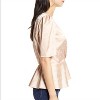 Women's Polka Dots Surplice V-Neck Short Puff Sleeve Satin Top - Chelsea28 - 2 of 4