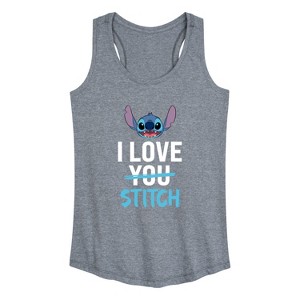 Women's - Lilo and Stitch - I Love Stitch Graphic Racerback Tank - 1 of 4