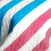 Slickblue 3 PC Handmade Full/Queen Quilt Set, Reversible Vermicelli Quilted, Horizontal Stripes, 37 Color Options - 3 of 4