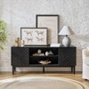 Perry TV Stand for TVs up to  65" With Adjustable Shelves| ARTFUL LIVING DESIGN-BLACK - 3 of 4
