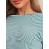 cheibear Women's Long Sleeve Crewneck Casual Sleep Dress with Chest Pocket - 4 of 4