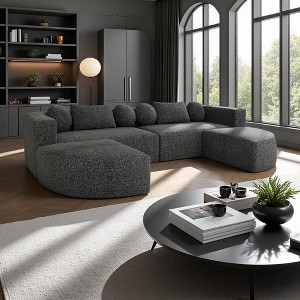 115" Boneless Modular Curved Sectional Sofa, Deep Seats - 1 of 4