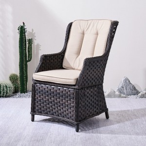 Moda Furnishings 2pcs Outdoor Aluminum Wicker Chair With Cushions - 1 of 4