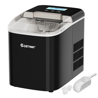 Costway Portable Ice Maker Machine Countertop 26LBS/24H LCD Display w/ Ice Scoop Red\Black\Green\Silver